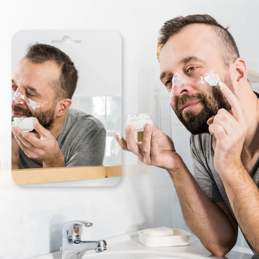 Fogless Shower Mirror Acrylic anti Fog Mirror with Razor Holder Wall Suction Shower Mirror for Man Shaving Bathroom Accessories