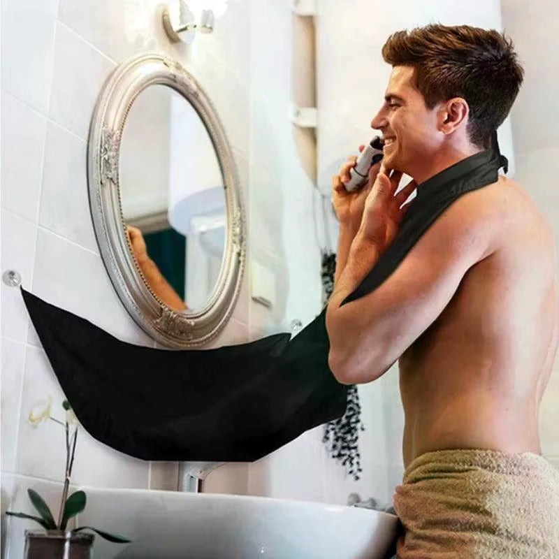 120*78 CM Beard and Mustache Shaving Apron Cape Bib for Shave with Suction Cups Attach to Mirror Hairdressing Removal Tools