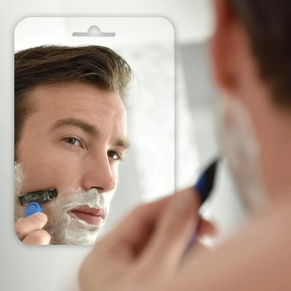 Fogless Shower Mirror Acrylic anti Fog Mirror with Razor Holder Wall Suction Shower Mirror for Man Shaving Bathroom Accessories